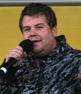 James Corden at a BBC Radio Wales roadshow.